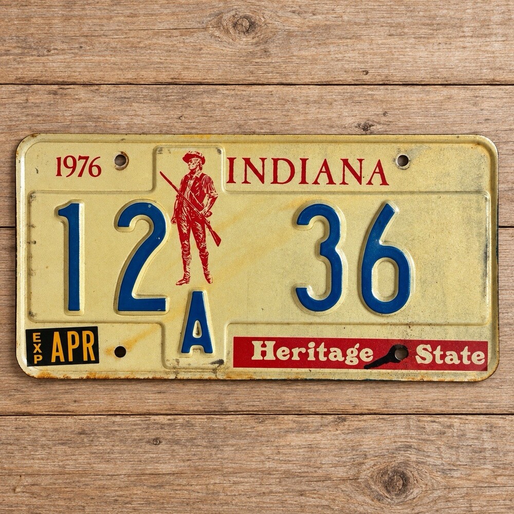 1976 Indiana License Plate 12 A 36 Clinton County Heritage State Vintage